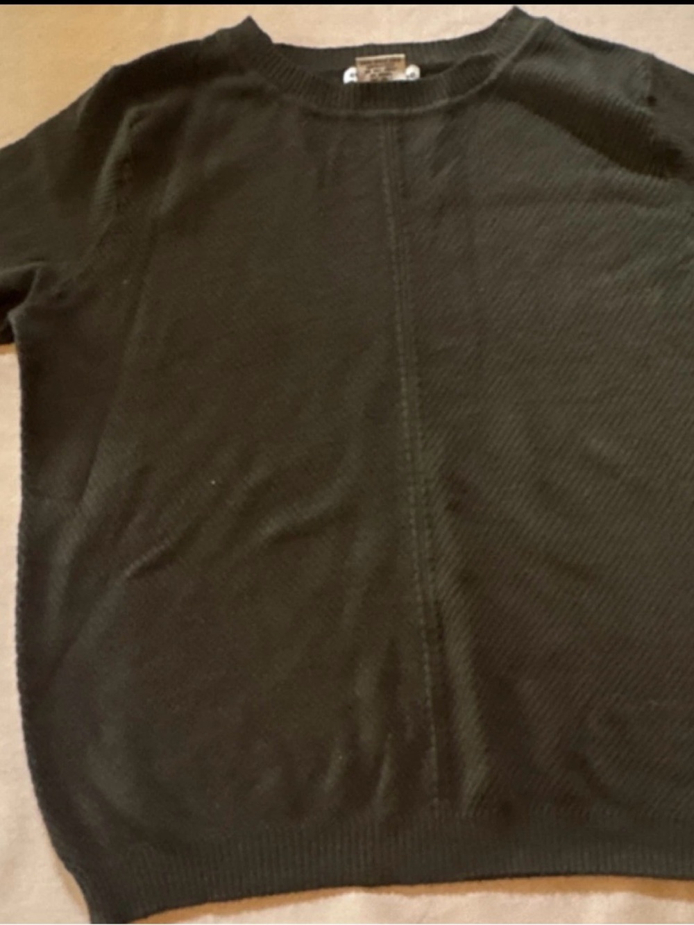 Black Knit Short-Sleeve Sweater #49‎